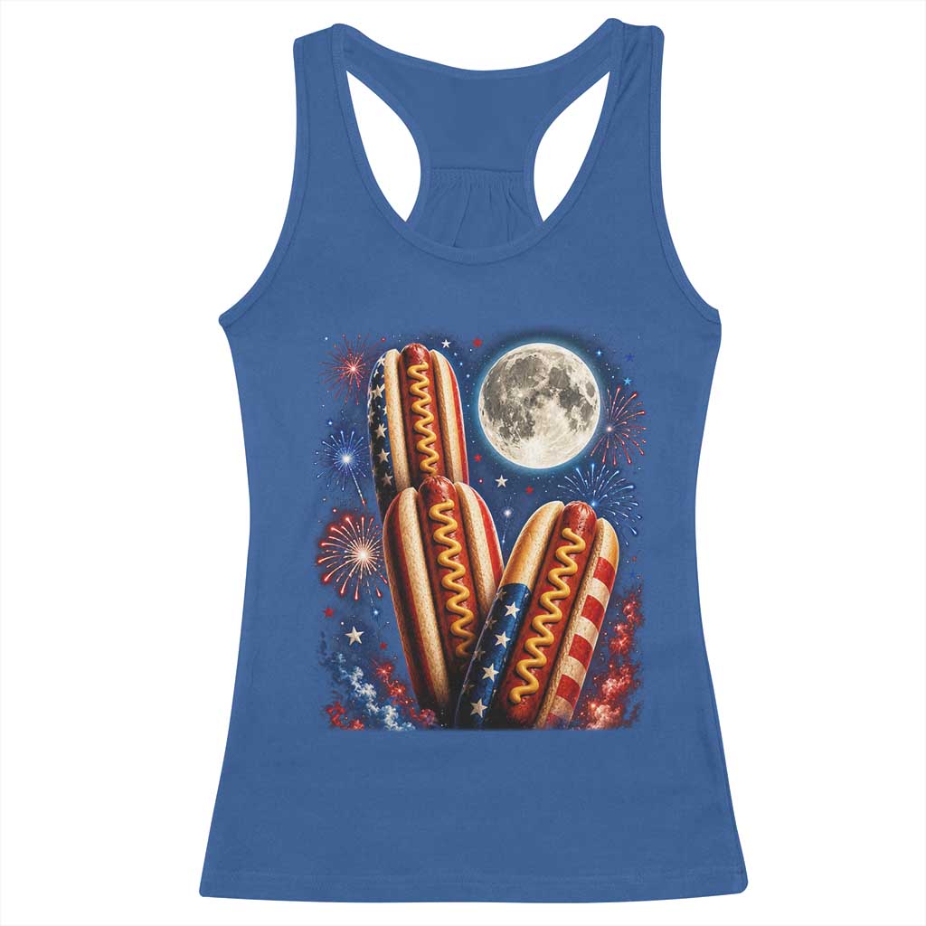 4th Of July Hotdog Fireworks Racerback Tank Top American Food Lovers
