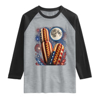 4th Of July Hotdog Fireworks Raglan Shirt American Food Lovers