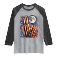 4th Of July Hotdog Fireworks Raglan Shirt American Food Lovers
