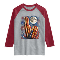 4th Of July Hotdog Fireworks Raglan Shirt American Food Lovers