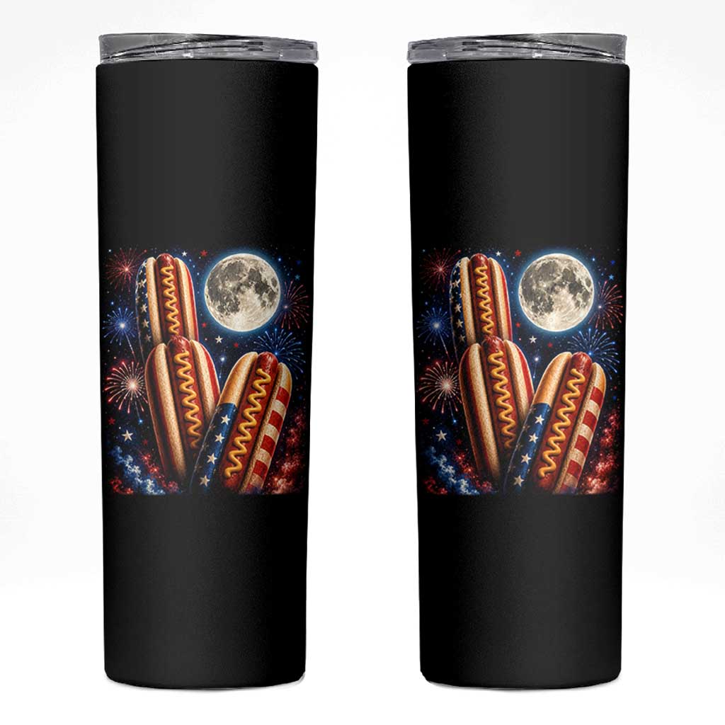 4th Of July Hotdog Fireworks Skinny Tumbler American Food Lovers
