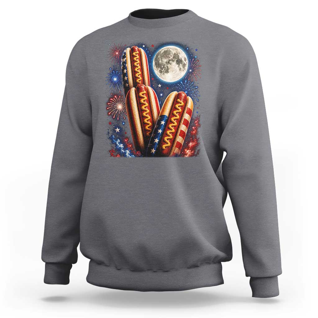 4th Of July Hotdog Fireworks Sweatshirt American Food Lovers