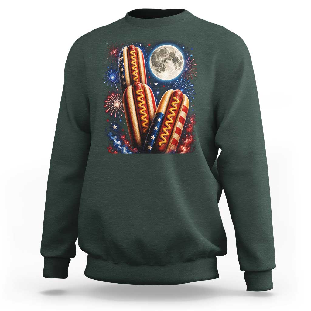 4th Of July Hotdog Fireworks Sweatshirt American Food Lovers