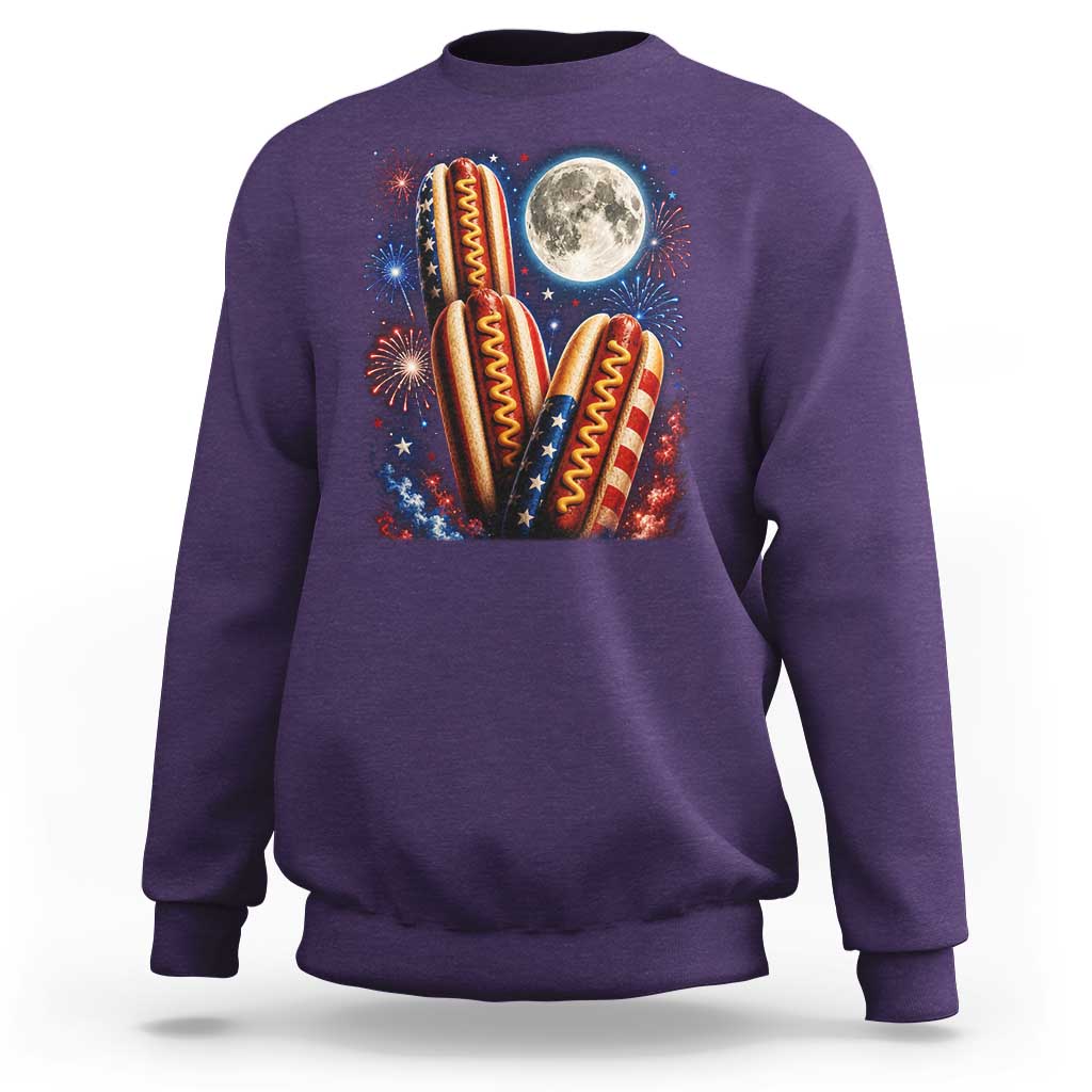 4th Of July Hotdog Fireworks Sweatshirt American Food Lovers