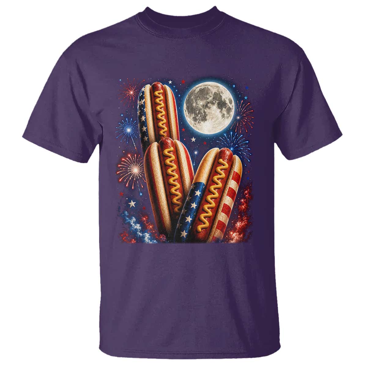 4th Of July Hotdog Fireworks T Shirt American Food Lovers