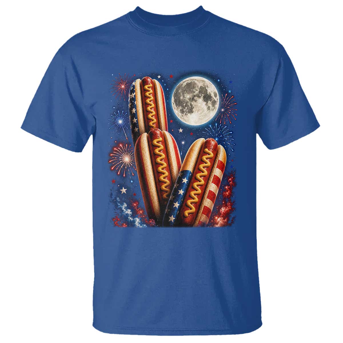 4th Of July Hotdog Fireworks T Shirt American Food Lovers