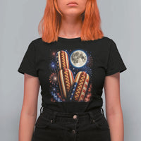 4th Of July Hotdog Fireworks T Shirt For Women American Food Lovers