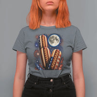 4th Of July Hotdog Fireworks T Shirt For Women American Food Lovers