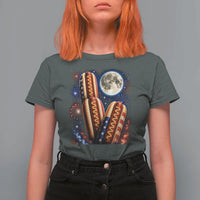 4th Of July Hotdog Fireworks T Shirt For Women American Food Lovers