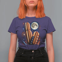4th Of July Hotdog Fireworks T Shirt For Women American Food Lovers