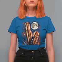 4th Of July Hotdog Fireworks T Shirt For Women American Food Lovers