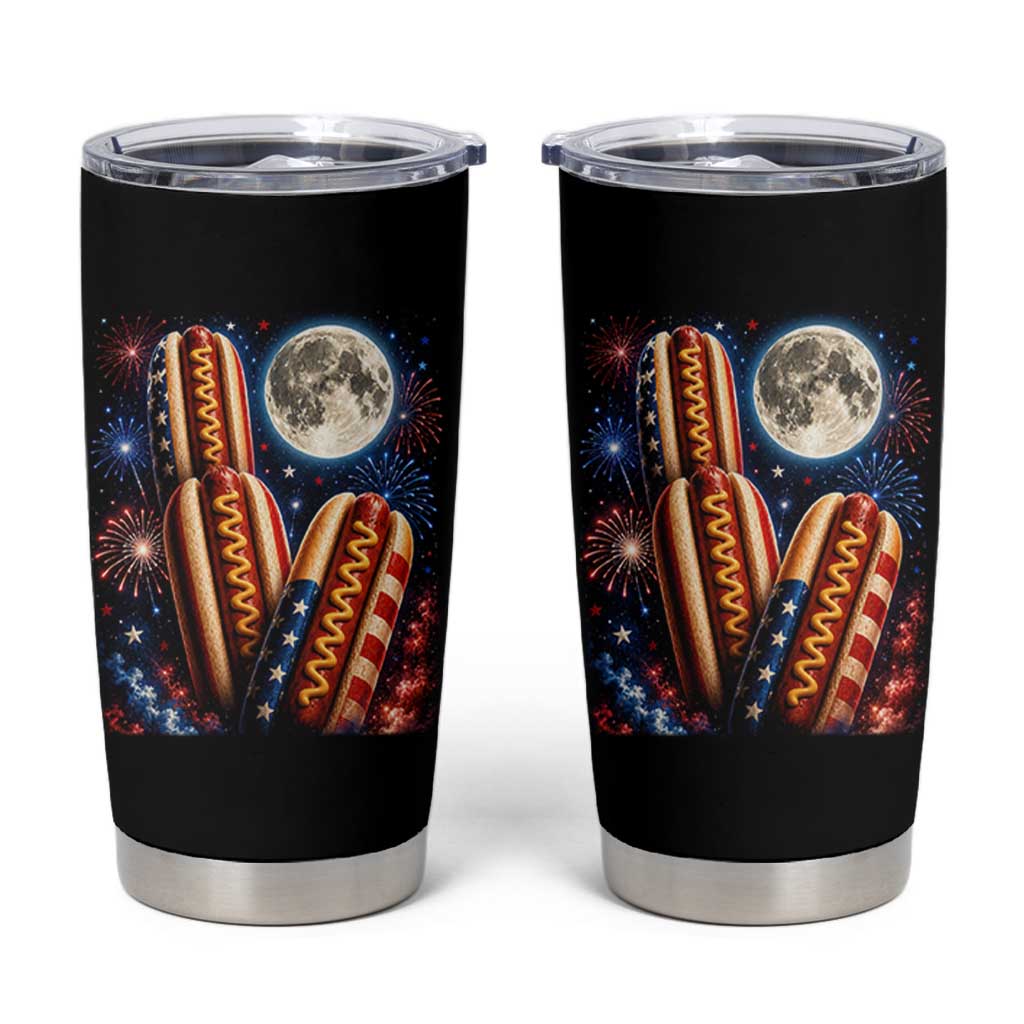 4th Of July Hotdog Fireworks Tumbler Cup American Food Lovers