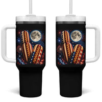 4th Of July Hotdog Fireworks Tumbler With Handle American Food Lovers