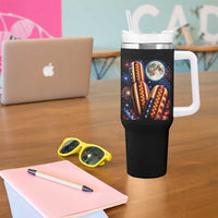 4th Of July Hotdog Fireworks Tumbler With Handle American Food Lovers