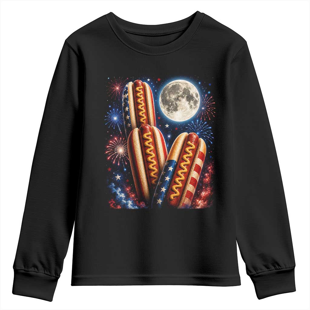 4th Of July Hotdog Fireworks Youth Sweatshirt American Food Lovers