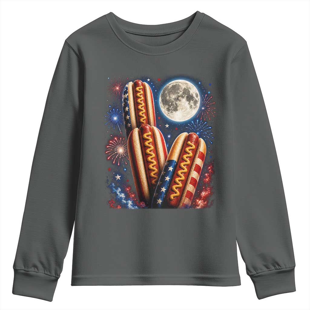 4th Of July Hotdog Fireworks Youth Sweatshirt American Food Lovers