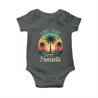 Vintage Always Chasing Sunsets Baby Onesie Hawaiian Tropical Beach Graphic