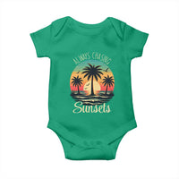Vintage Always Chasing Sunsets Baby Onesie Hawaiian Tropical Beach Graphic