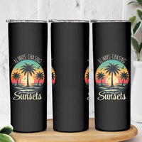Vintage Always Chasing Sunsets Skinny Tumbler Hawaiian Tropical Beach Graphic