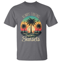 Vintage Always Chasing Sunsets T Shirt Hawaiian Tropical Beach Graphic