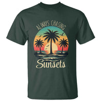Vintage Always Chasing Sunsets T Shirt Hawaiian Tropical Beach Graphic