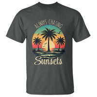 Vintage Always Chasing Sunsets T Shirt Hawaiian Tropical Beach Graphic