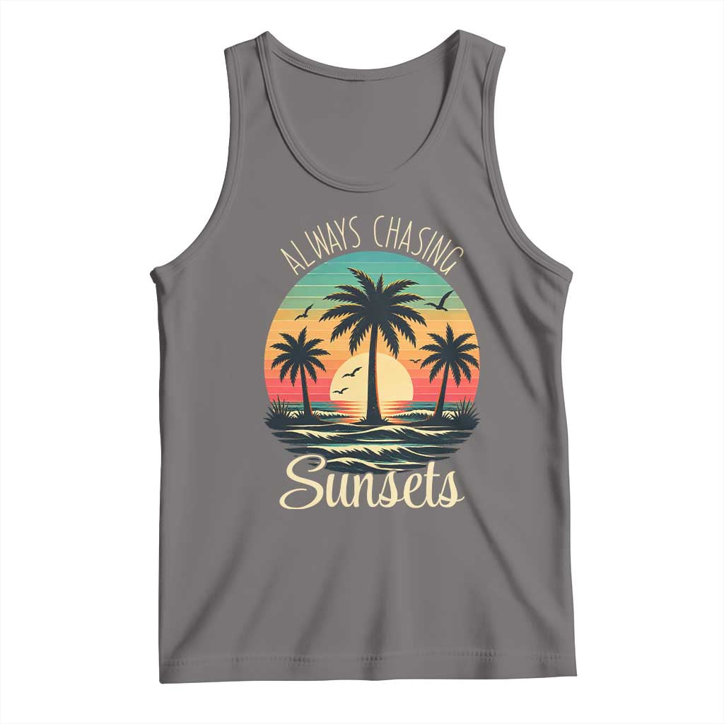 Vintage Always Chasing Sunsets Tank Top Hawaiian Tropical Beach Graphic