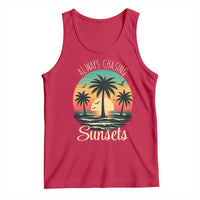 Vintage Always Chasing Sunsets Tank Top Hawaiian Tropical Beach Graphic