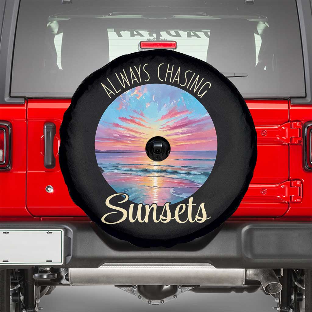 Always Chasing Sunsets Spare Tire Cover Summer Vacation Travel Gift