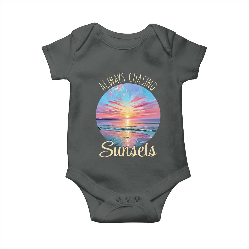 Always Chasing Sunsets Baby Onesie Summer Vacation Travel Gift