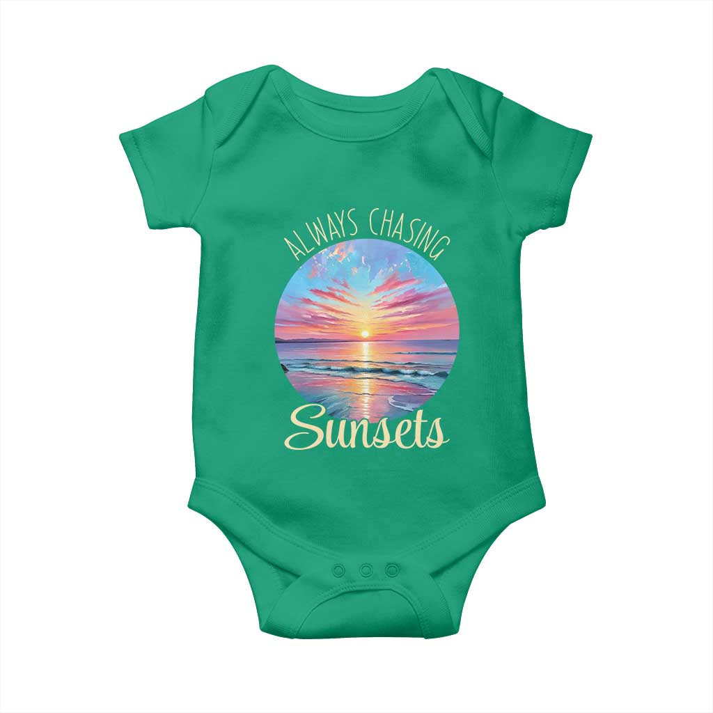 Always Chasing Sunsets Baby Onesie Summer Vacation Travel Gift