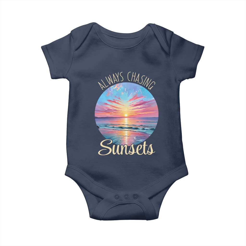 Always Chasing Sunsets Baby Onesie Summer Vacation Travel Gift