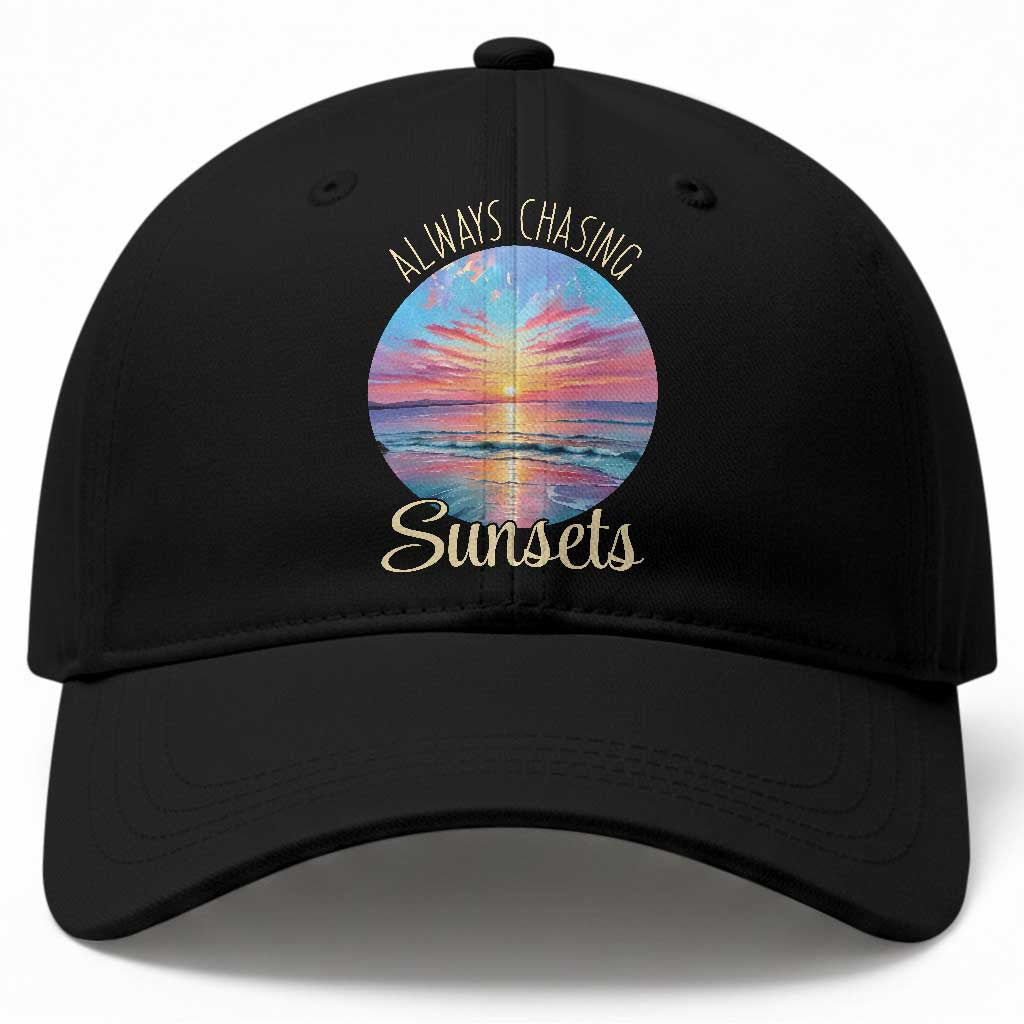 Always Chasing Sunsets Baseball Cap Summer Vacation Travel Gift