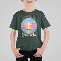 Always Chasing Sunsets T Shirt For Kid Summer Vacation Travel Gift
