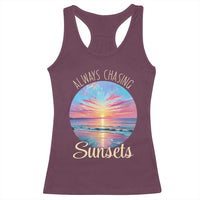 Always Chasing Sunsets Racerback Tank Top Summer Vacation Travel Gift
