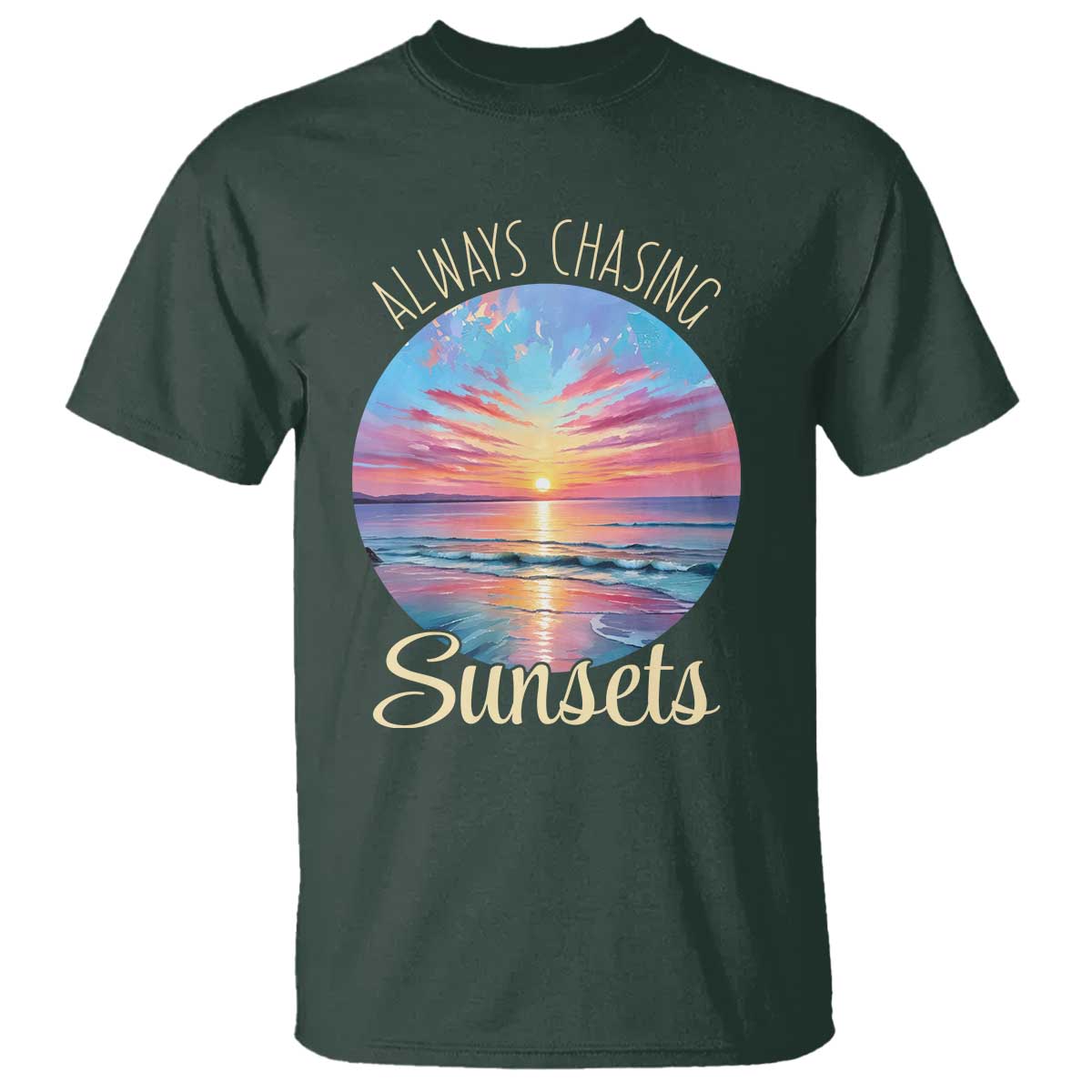 Always Chasing Sunsets T Shirt Summer Vacation Travel Gift