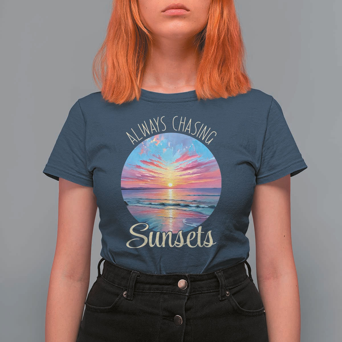 Always Chasing Sunsets T Shirt For Women Summer Vacation Travel Gift