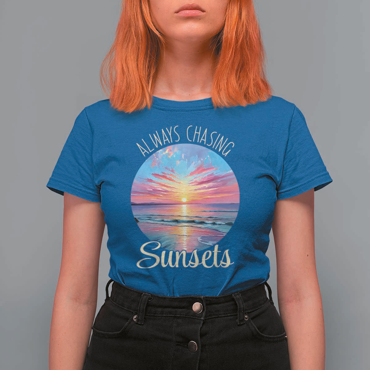 Always Chasing Sunsets T Shirt For Women Summer Vacation Travel Gift