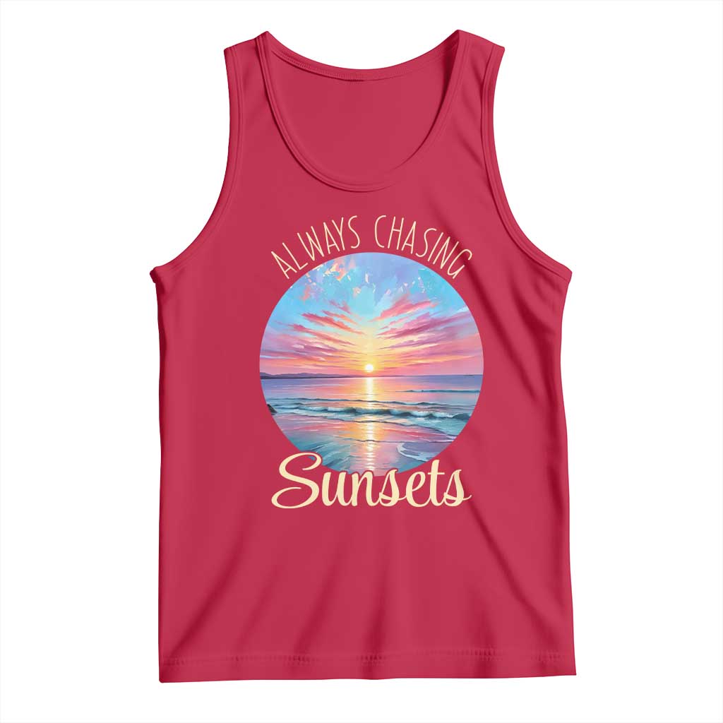 Always Chasing Sunsets Tank Top Summer Vacation Travel Gift