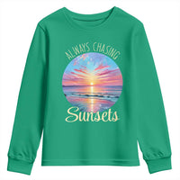 Always Chasing Sunsets Youth Sweatshirt Summer Vacation Travel Gift