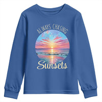 Always Chasing Sunsets Youth Sweatshirt Summer Vacation Travel Gift
