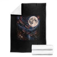 American Flag Dragonfly Patriotic 4th Of July Throw Blanket