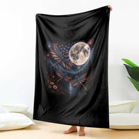 American Flag Dragonfly Patriotic 4th Of July Throw Blanket