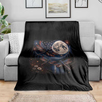American Flag Dragonfly Patriotic 4th Of July Throw Blanket
