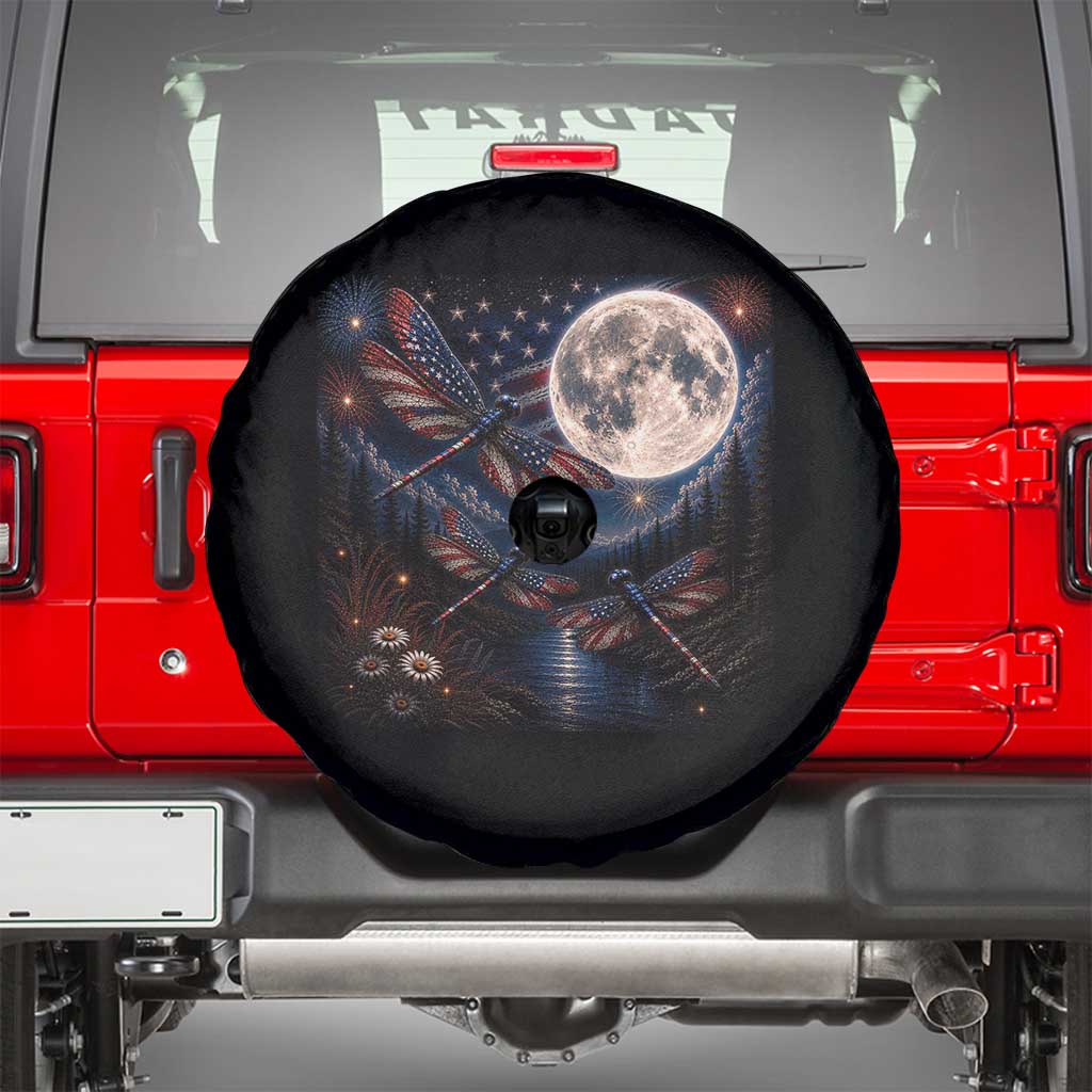 American Flag Dragonfly Patriotic 4th Of July Spare Tire Cover