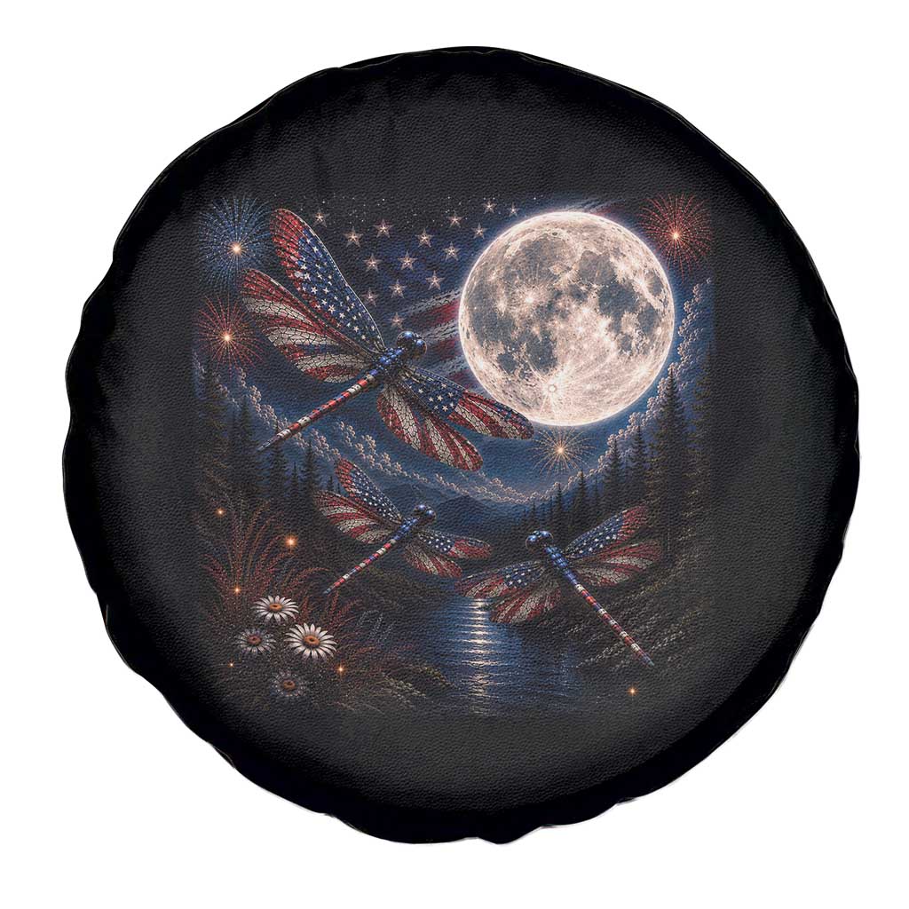 American Flag Dragonfly Patriotic 4th Of July Spare Tire Cover
