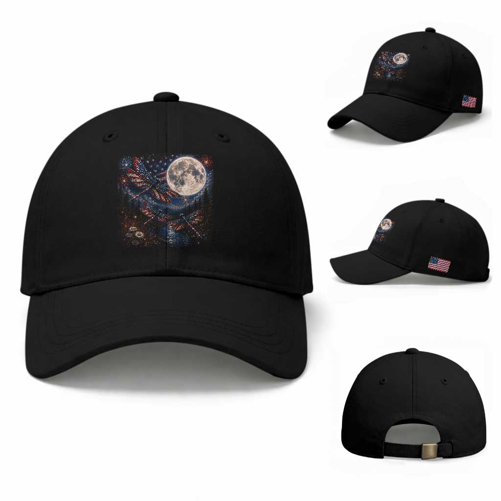 American Flag Dragonfly Patriotic 4th Of July Baseball Cap