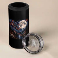 American Flag Dragonfly Patriotic 4th Of July 4 in 1 Can Cooler Tumbler