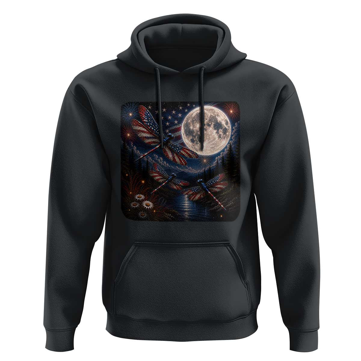 American Flag Dragonfly Patriotic 4th Of July Hoodie