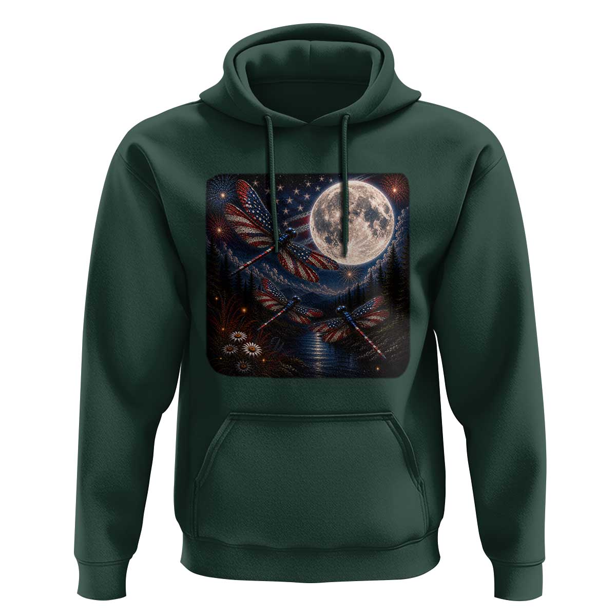American Flag Dragonfly Patriotic 4th Of July Hoodie